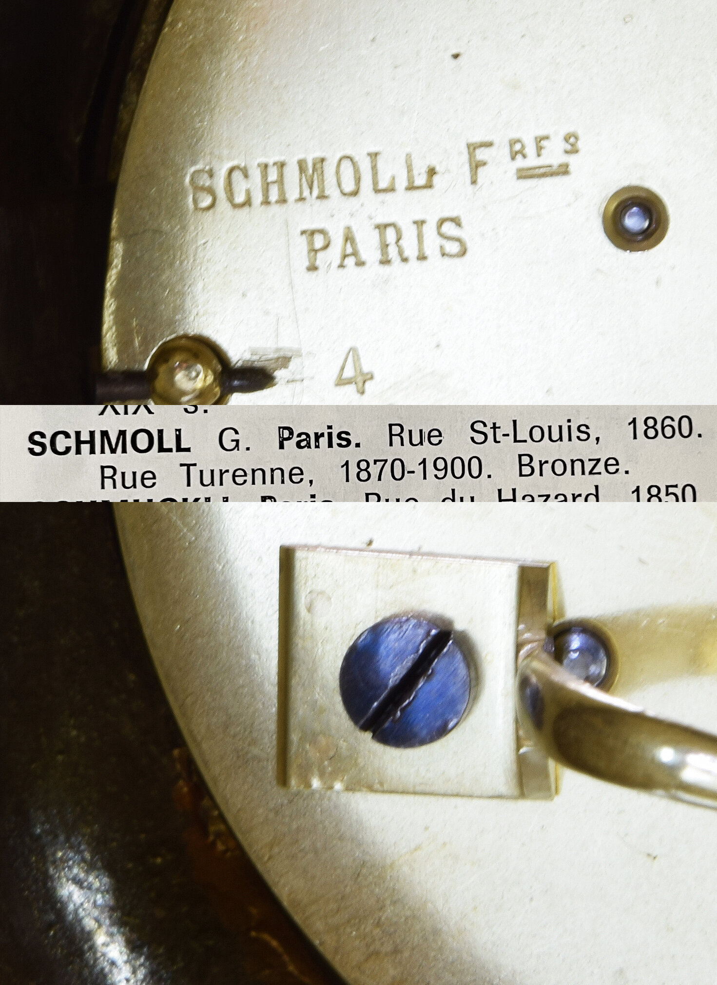 Pendule Allégorie de la peinture en bronze doré SCHMOLL PARIS (9)