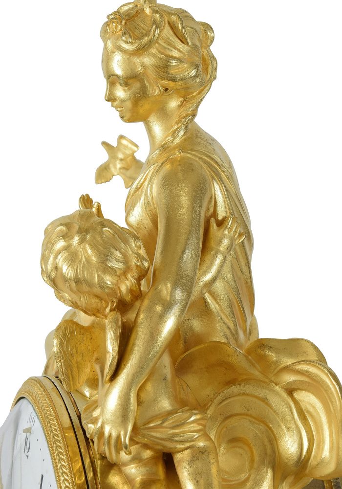 Pendule allégorie de la protection Epoque Louis XVI CHANTROT – Image 5