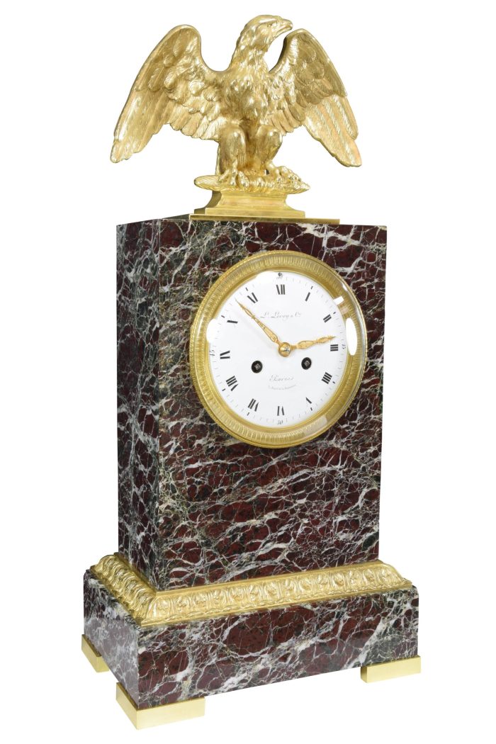 XL Pendule en marbre à l'aigle LEROY PARIS – Image 3