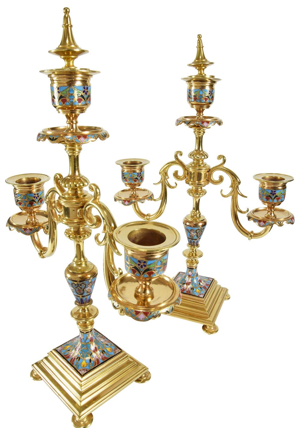 Kerzenleuchter vergoldete Bronze (5)