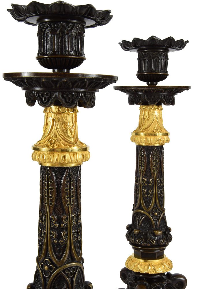 Paire de bougeoirs aux poissons début XIXème – Image 5