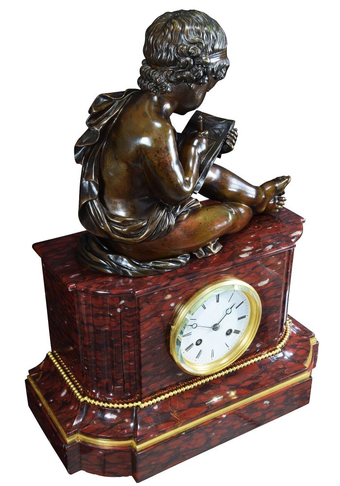 Pendule en marbre Époque Napoléon III BORDIER - Image 5