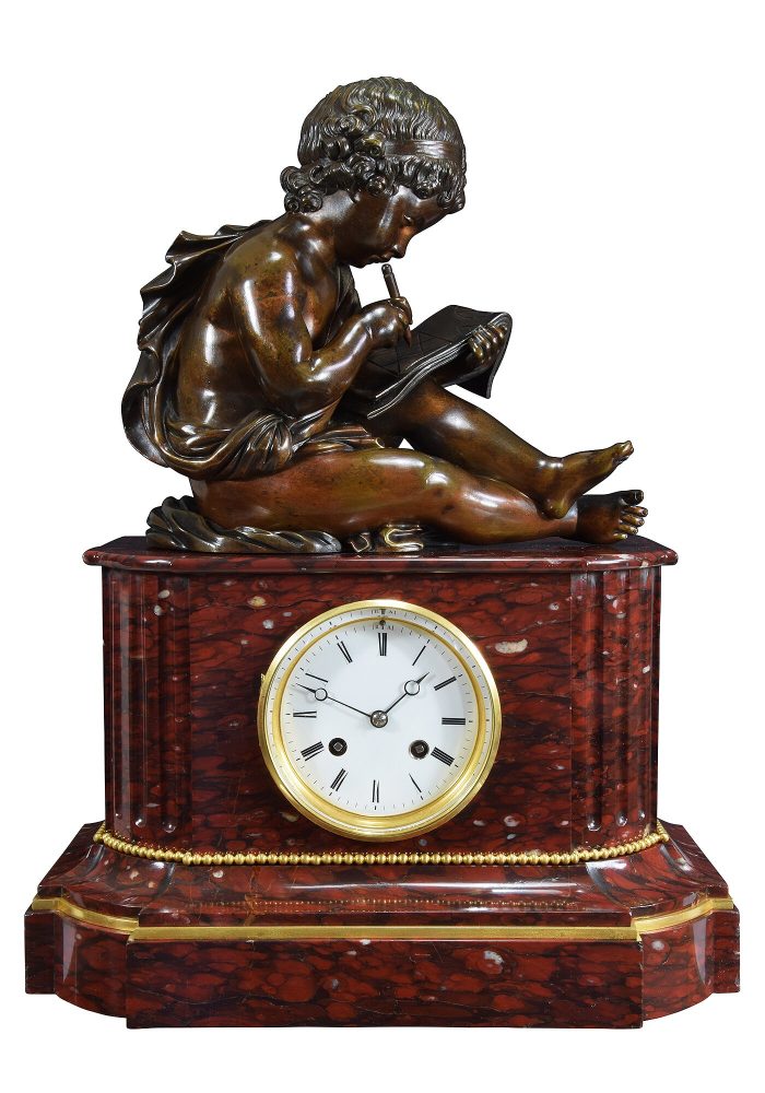 Pendule en marbre Époque Napoléon III BORDIER - Image 4