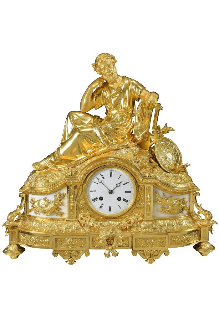 Pendule poète Homère bronzier HENRI PICARD