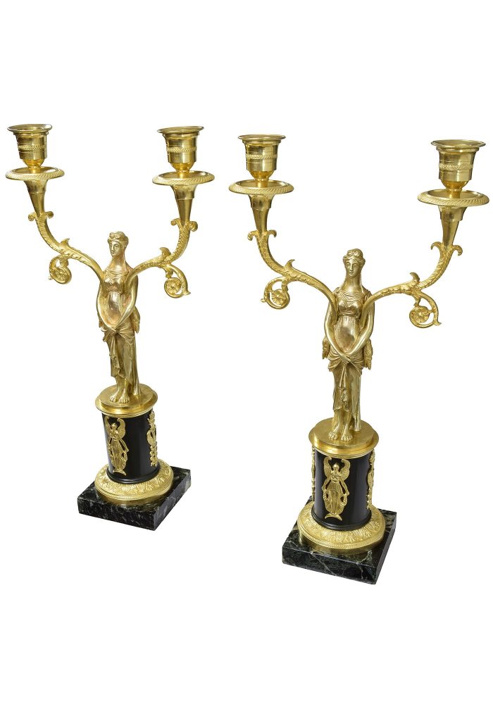 Paire de chandeliers style Consulat XIXème – Image 4