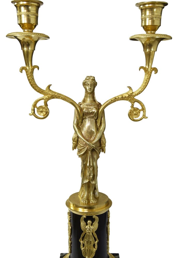 Paire de chandeliers style Consulat XIXème – Image 6