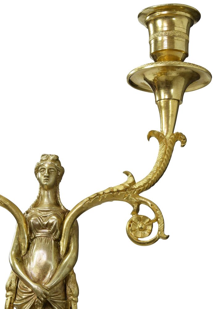 Paire de chandeliers style Consulat XIXème – Image 5