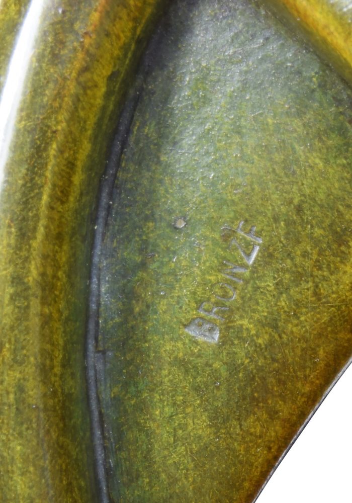 Pendule d'époque Art déco Lionne bronze – Image 5