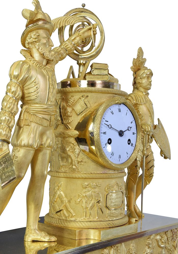Pendule François 1er et le chevalier Bayard Epoque Empire – Bild 7