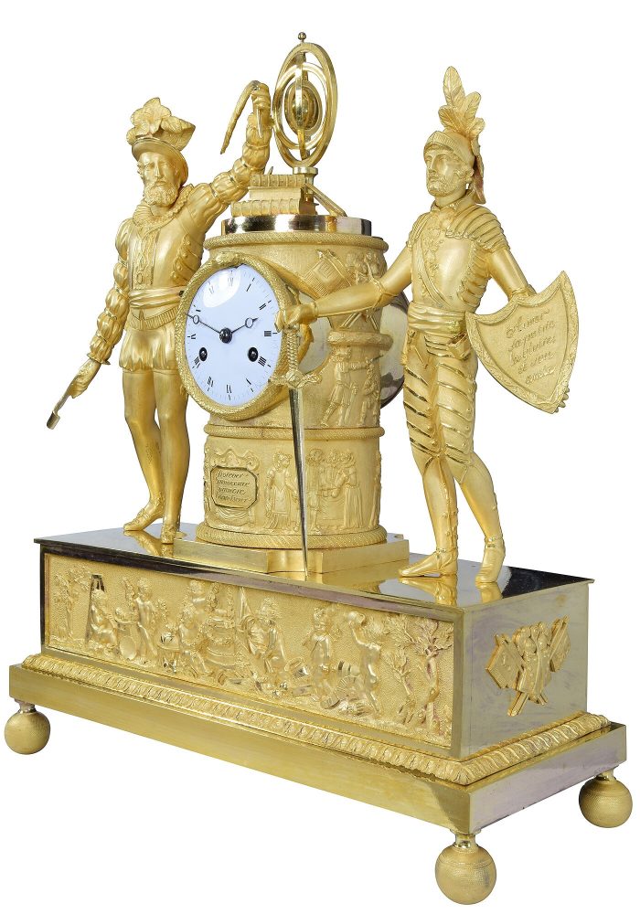 Pendule François 1er et le chevalier Bayard Epoque Empire – Bild 3