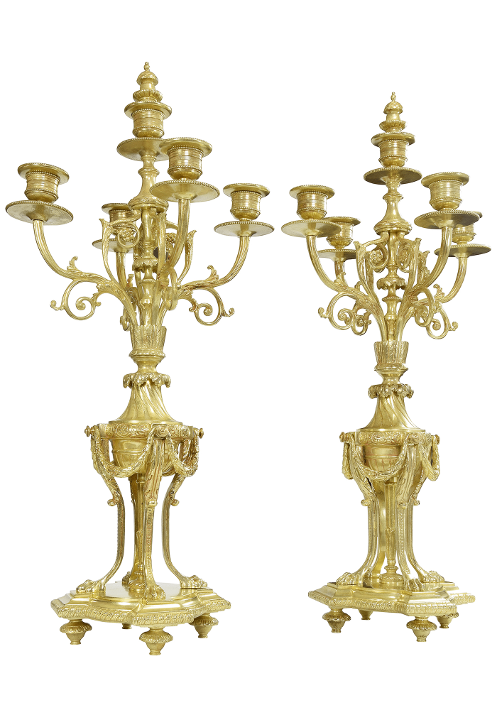 Paire de chandeliers d'époque Napoléon III