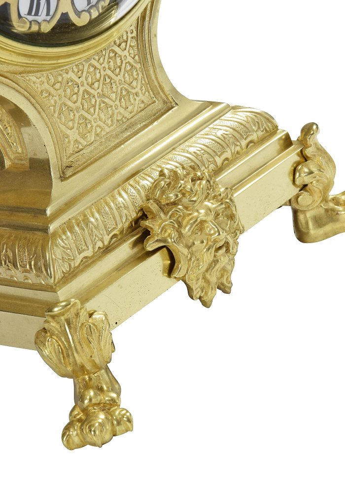 Pendule en bronze doré style Régence Athéna – Image 4