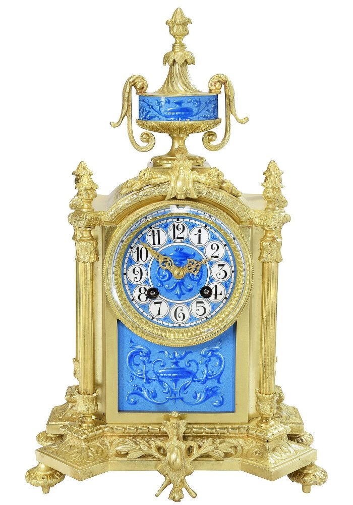 Pendule en bronze et porcelaine CHEVILLIER – Image 3