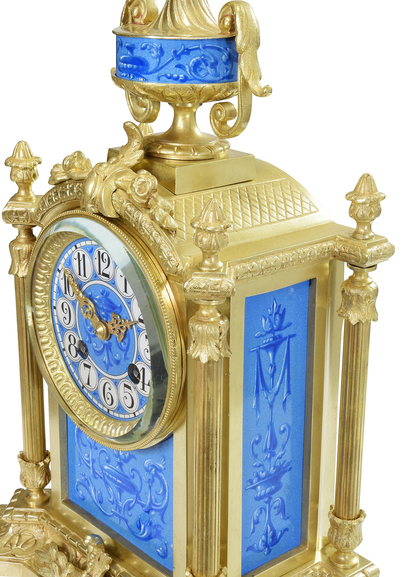Pendule De Cheminée Ancienne En Forme De Char, Avec Socle En Marbre Composition En Metal
