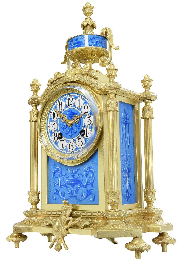 Pendule en bronze et porcelaine CHEVILLIER