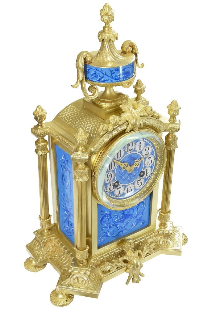 Pendule en bronze et porcelaine CHEVILLIER – Image 4