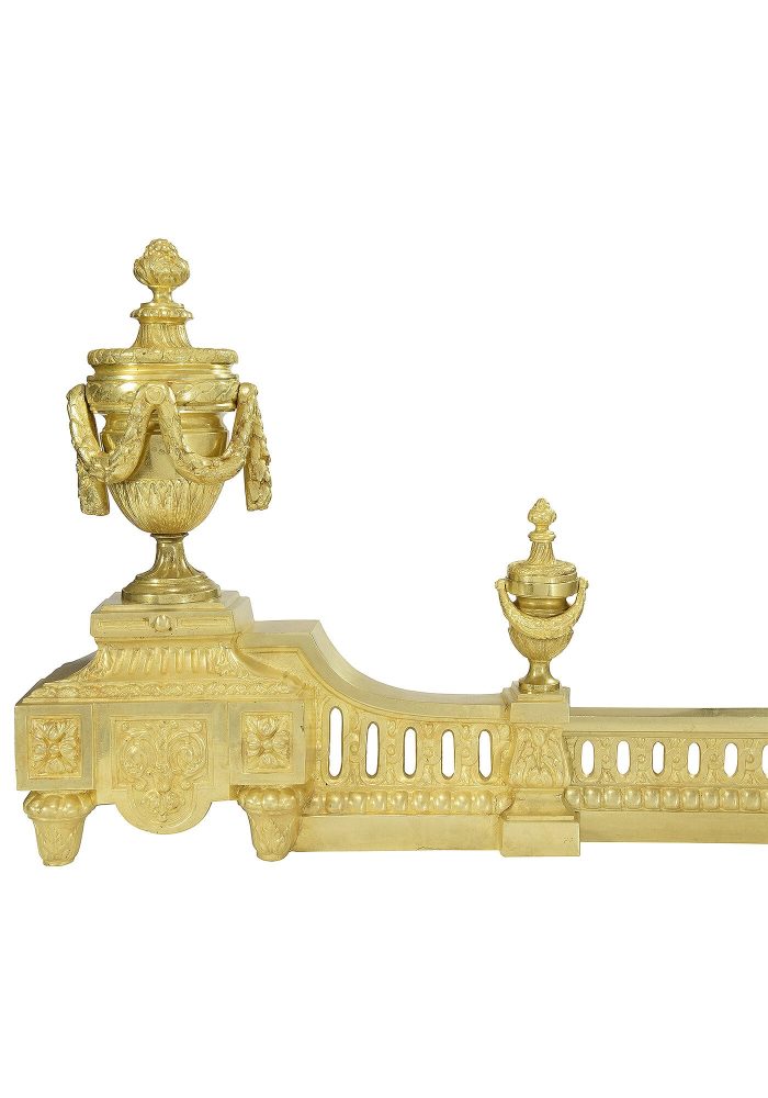 Barre de cheminée en bronze doré Napoléon III