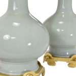 Pair lamp in porcelain Céladon and gilt bronze (4)