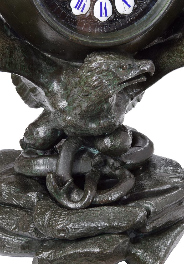 Pendule à l'aigle HERSANT 1872 Sculpteur GAUTIER – Bild 3