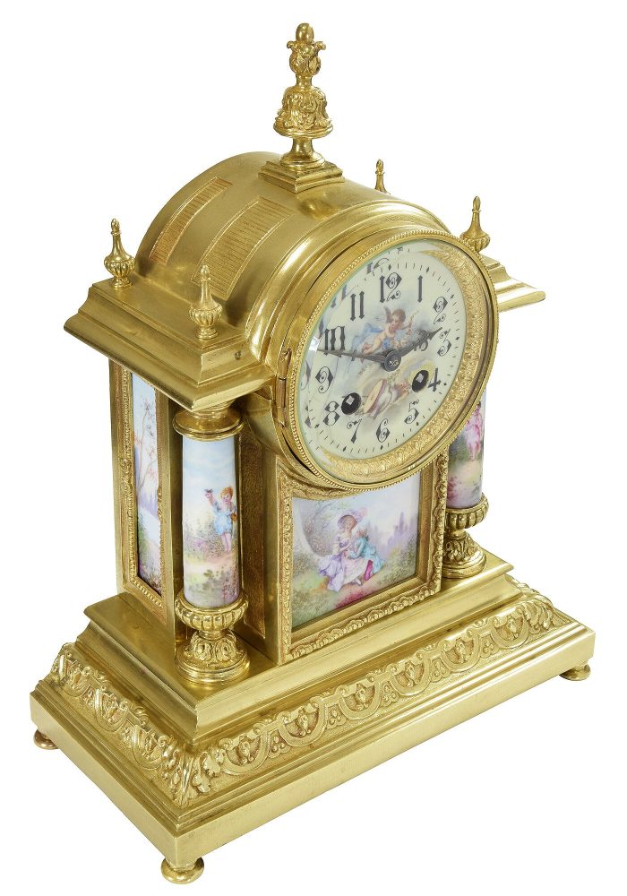 Pendule en bronze et porcelaine Napoléon III