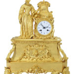 Pendule Elégante de la Renaissance bronze doré au mercure (1)