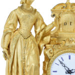 Pendule Elégante de la Renaissance bronze doré au mercure (3)