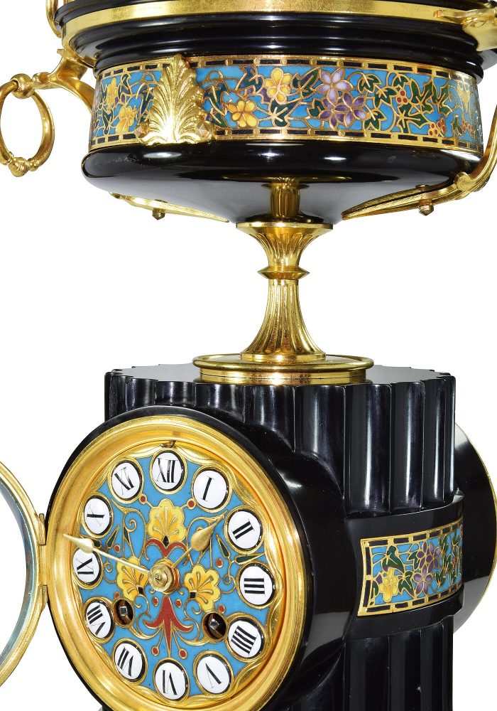 Pendule bronze cloisonné F.BARBEDIENNE – Image 2