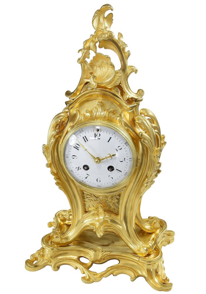 Pendule cartel style Louis XV en bronze doré Napoléon III - Image 3