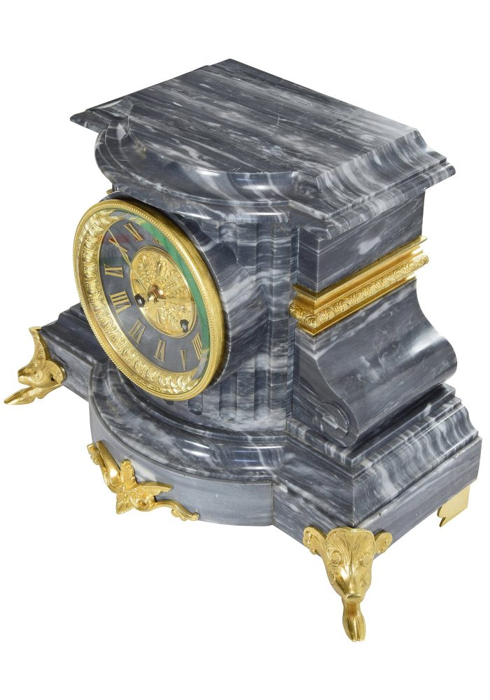 Pendule en marbre bleu turquin Napoléon III – Image 3