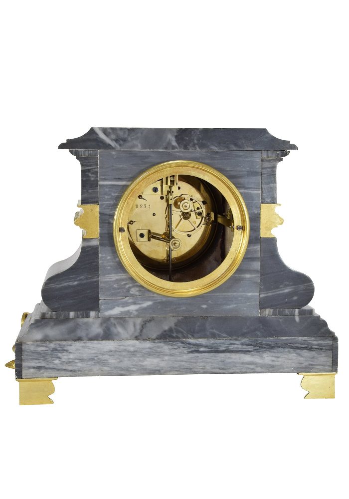 Pendule en marbre bleu turquin Napoléon III – Image 5