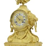 Pendule bronze doré Mufles de lion Néo-classique (1)