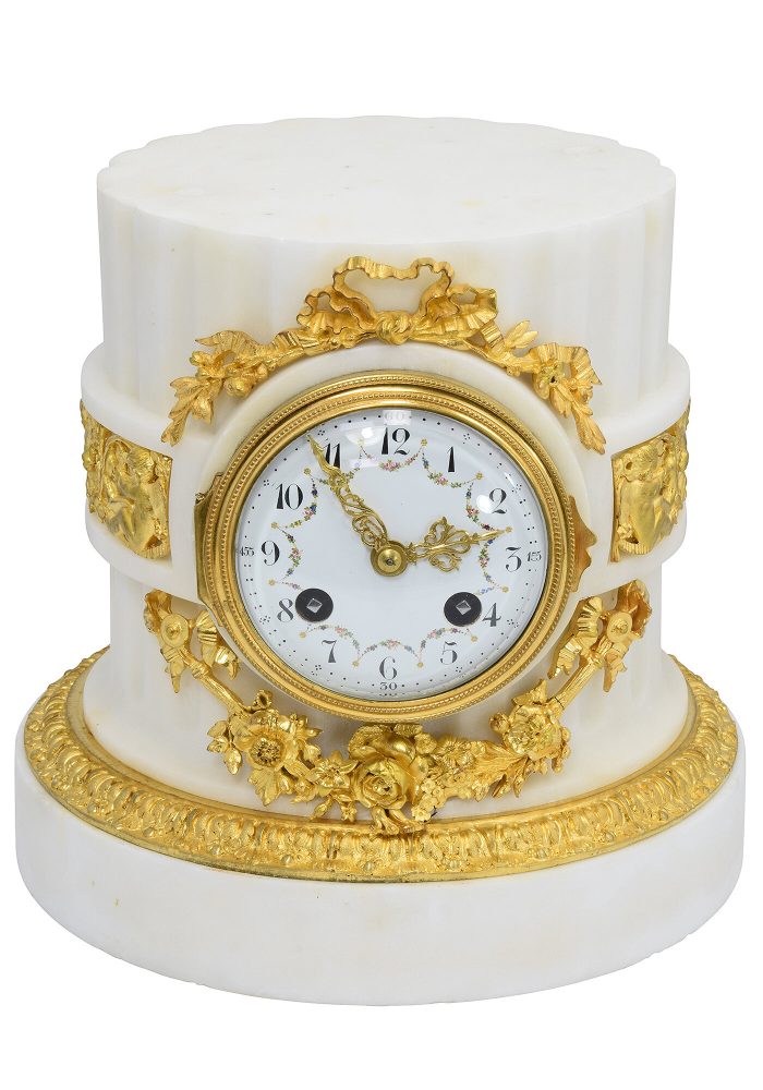 Pendule colonne en marbre Napoléon III