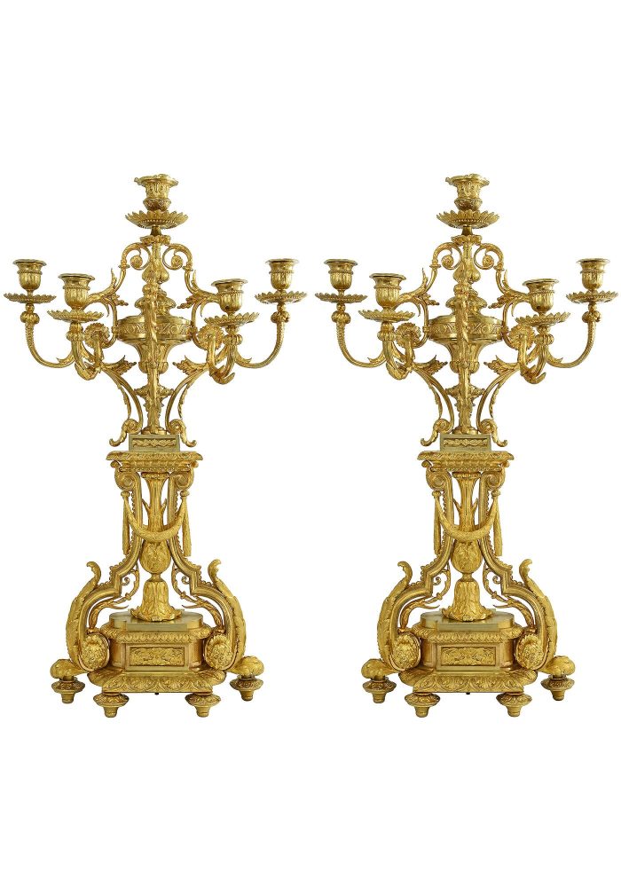 XL Chandeliers en bronze doré d'époque Napoléon III - Image 3