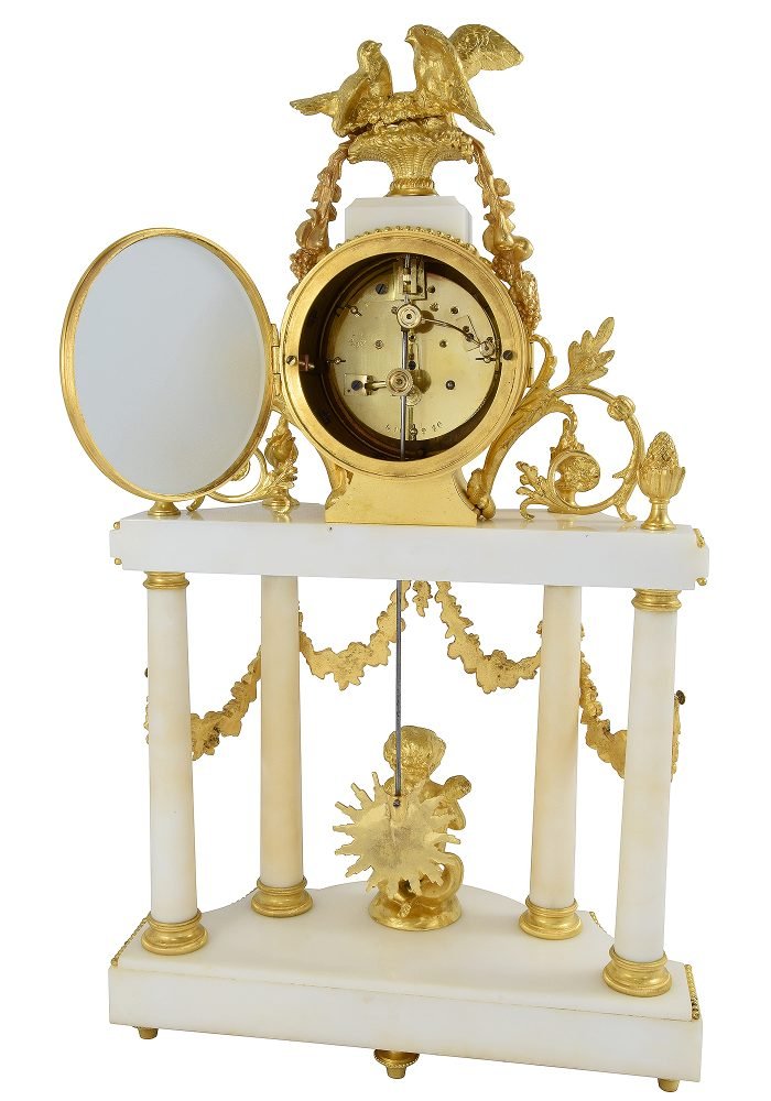 Pendule portique en marbre et bronze doré Napoléon III – Image 8