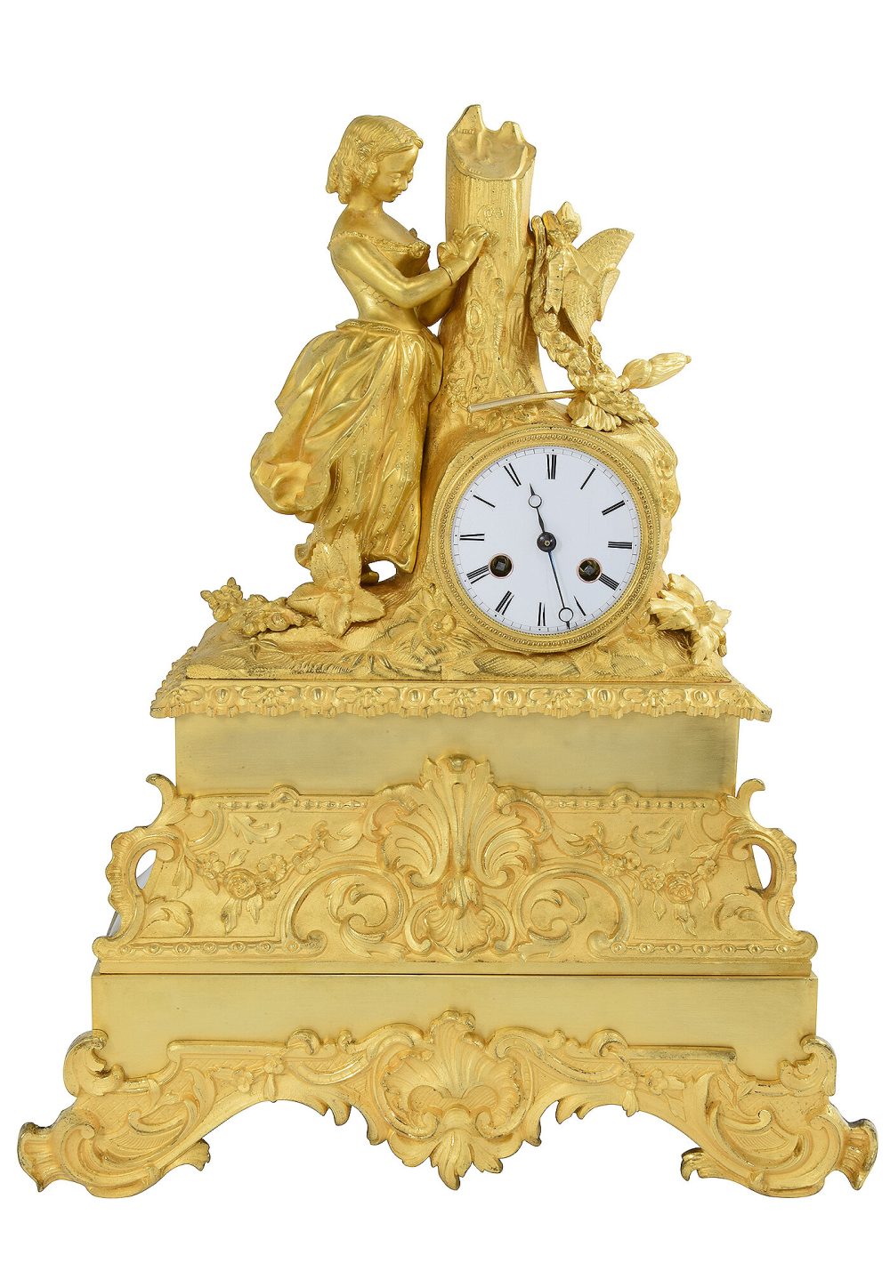 pendule bronze jeune fille arbre (1)