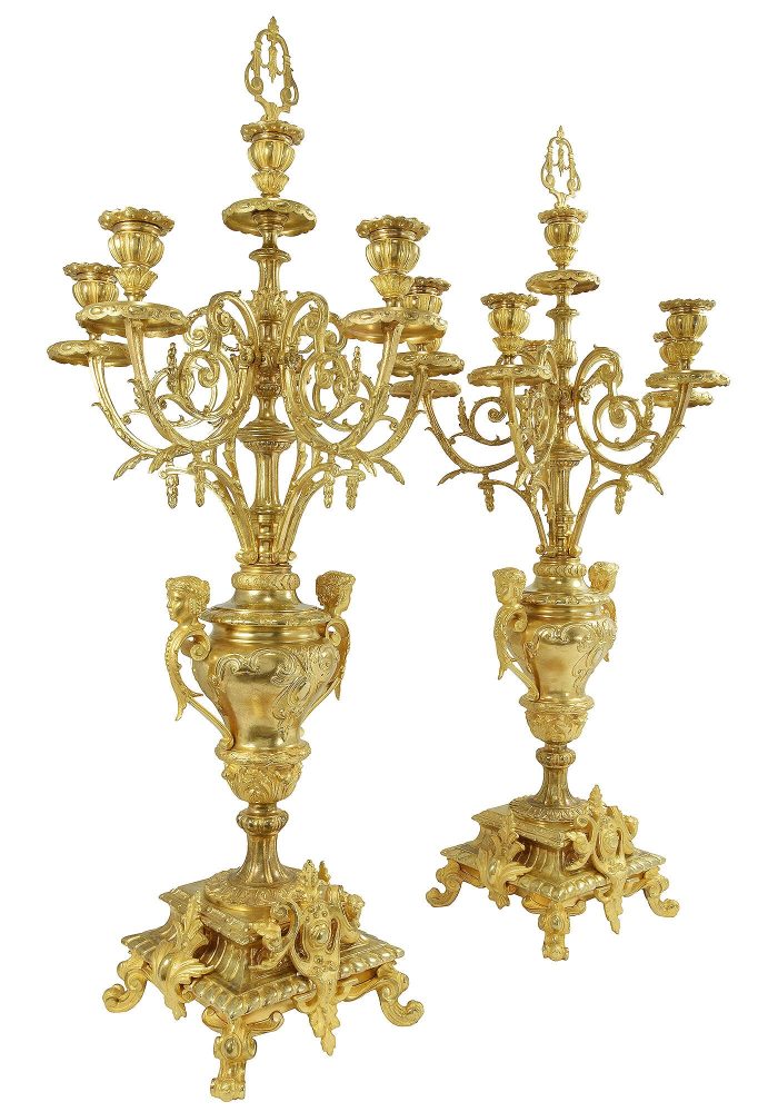 XL Chandeliers en bronze doré d'époque Napoléon III