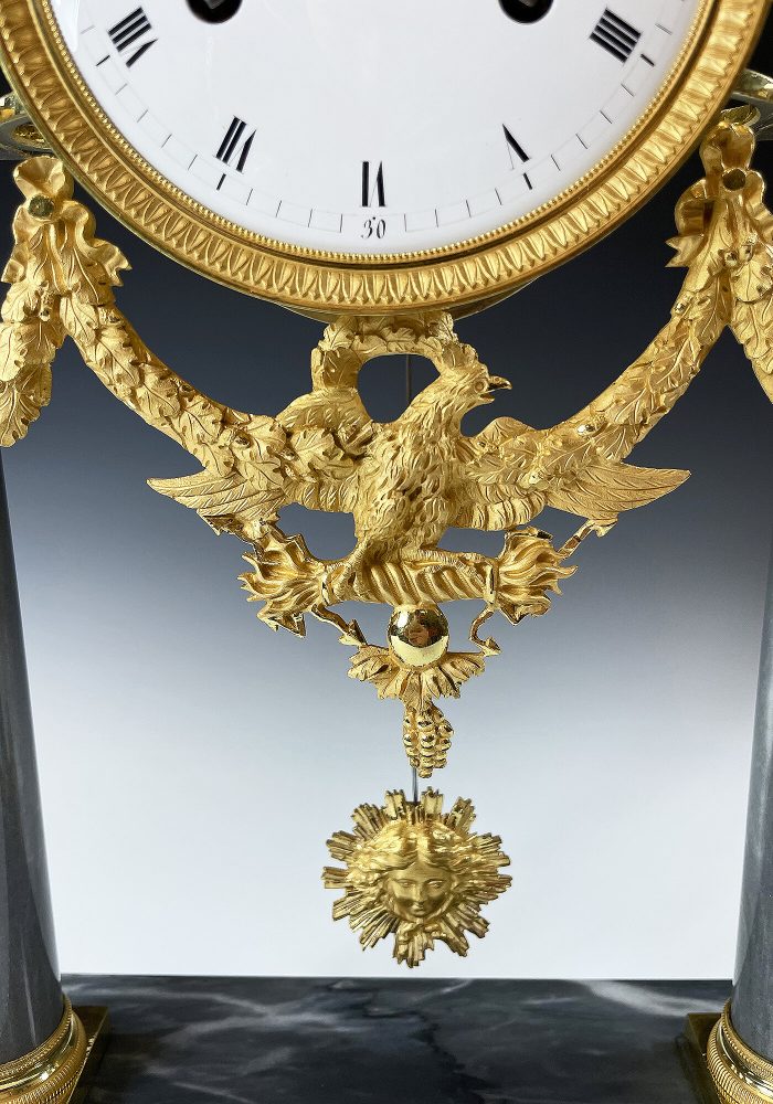 Pendule Empire bronze doré au mercure et marbre turquin - Image 7