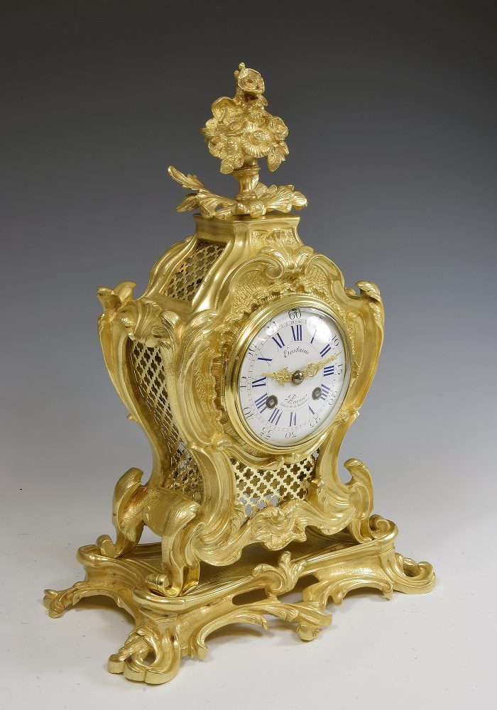 Pendule cartel style Louis XV en bronze Napoléon III COSTAIN – Image 3