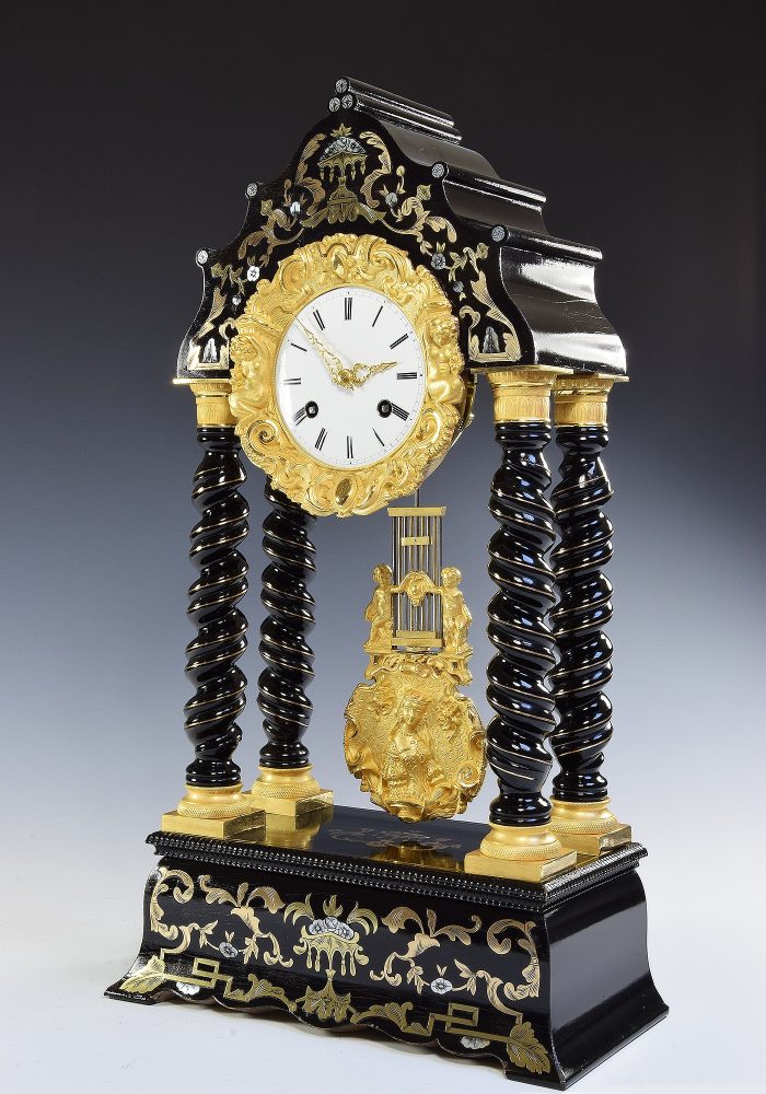 Pendule portique en marqueterie ROLLIN 1840 – Image 3
