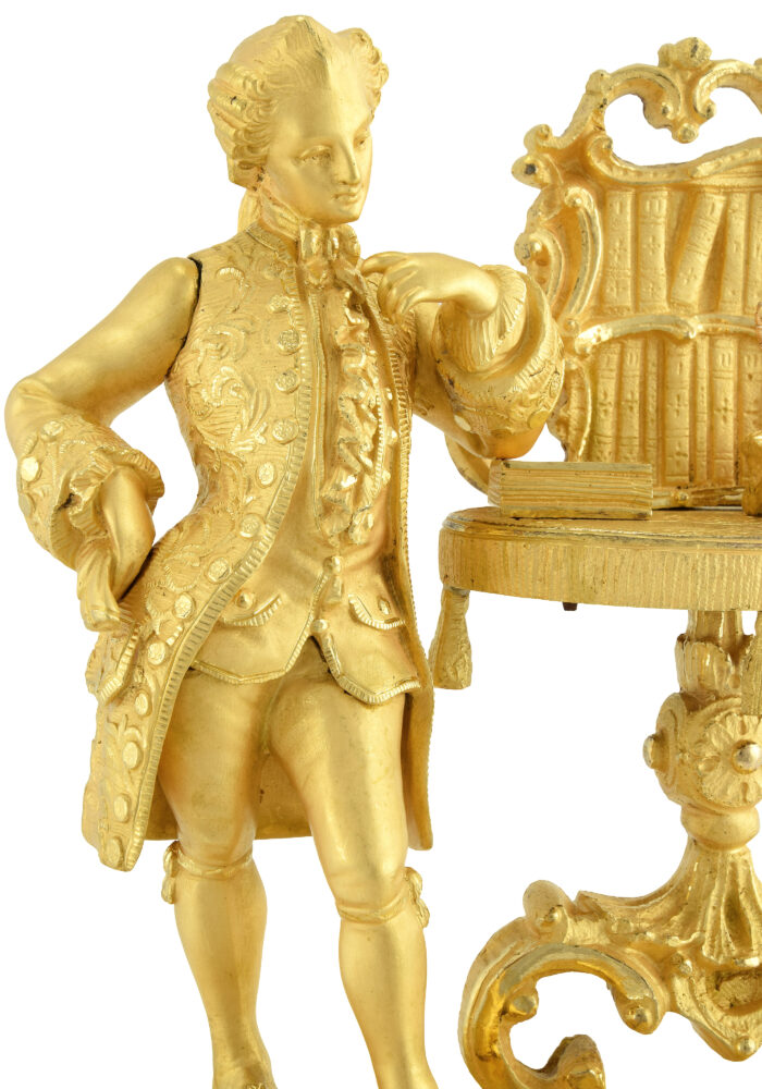 Pendule bronze doré au mercure 1850 – Image 4