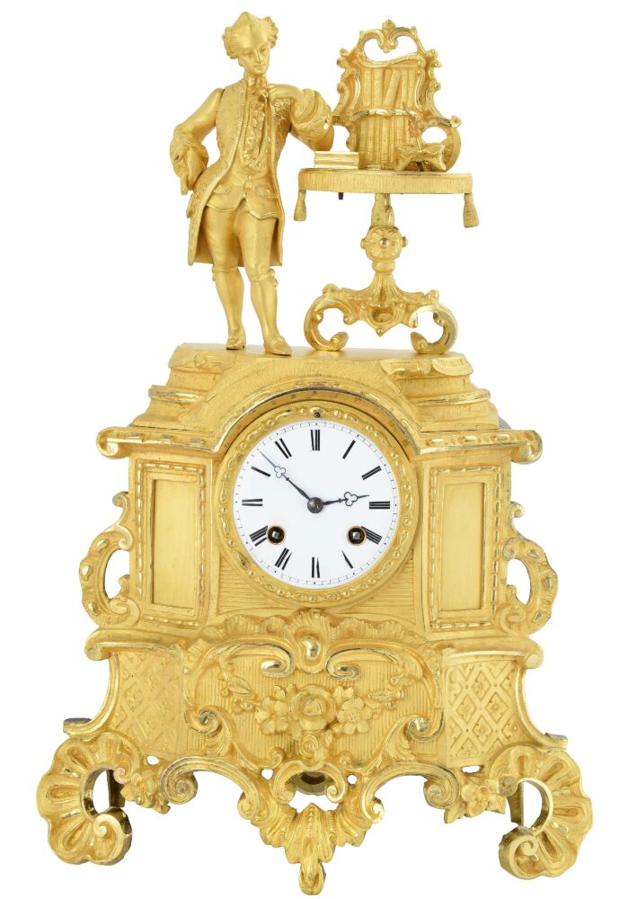 Pendule bronze doré au mercure 1850 – Image 3