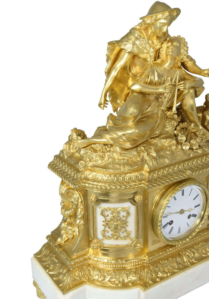 Pendule "Pâris le berger" bronze doré au mercure 1850 – Image 10