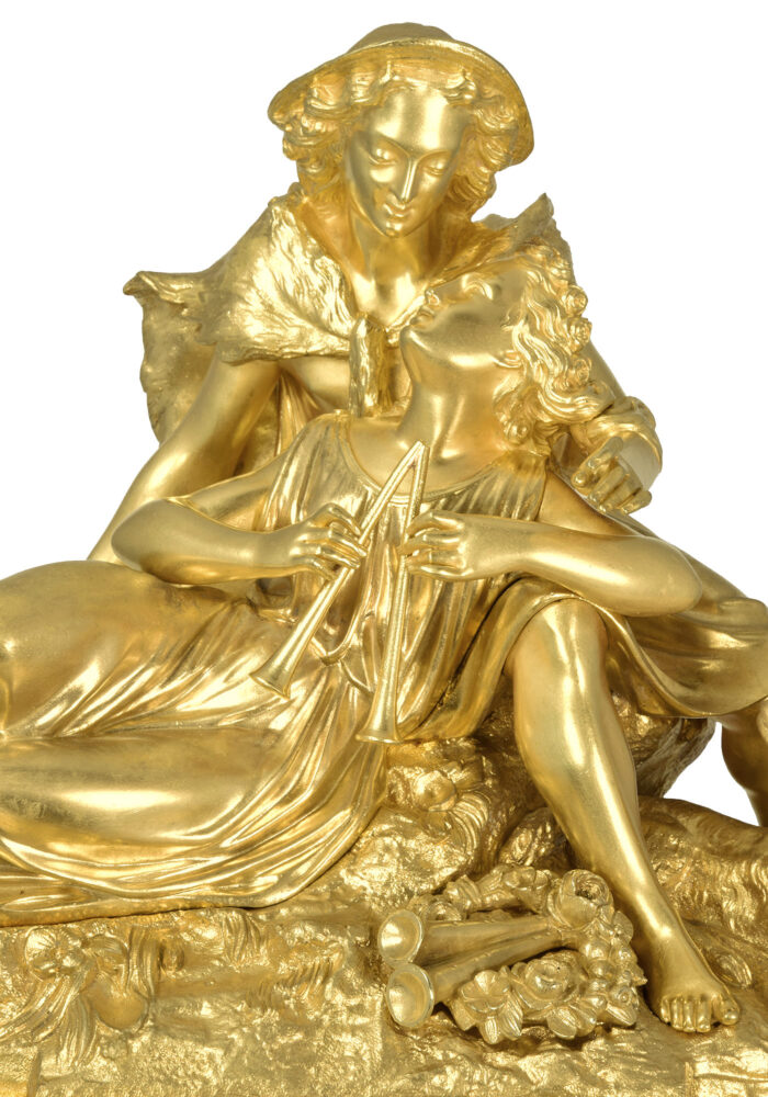 Pendule "Pâris le berger" bronze doré au mercure 1850 – Image 7