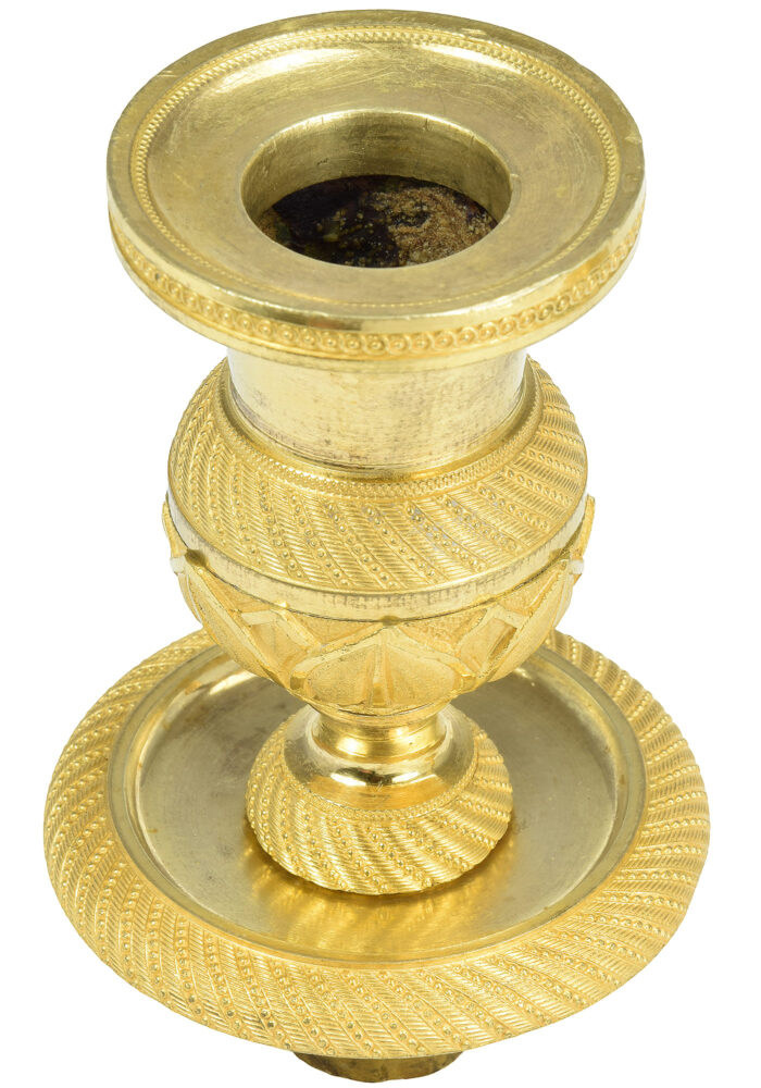 Grande paire de bougeoirs d'époque Restauration 1820 – Image 4