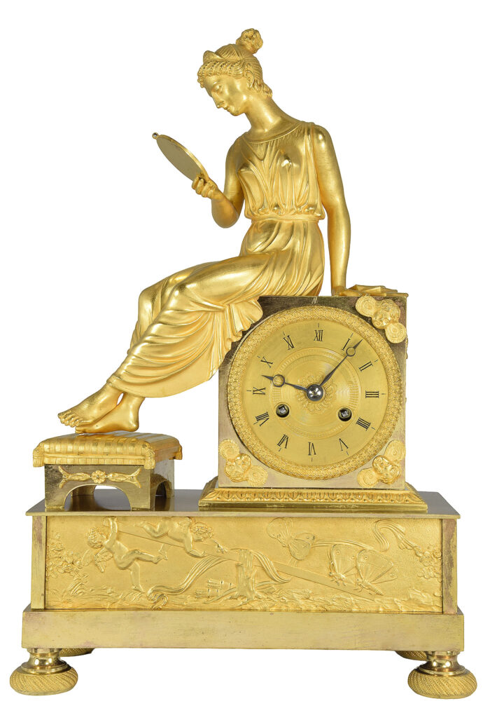 Pendule Laure et Pétrarque, le poète et sa jolie muse