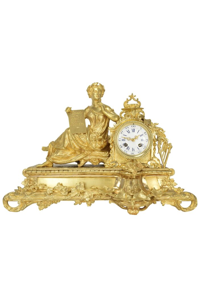 Pendule "muse Calliope" à l'effigie des poètes