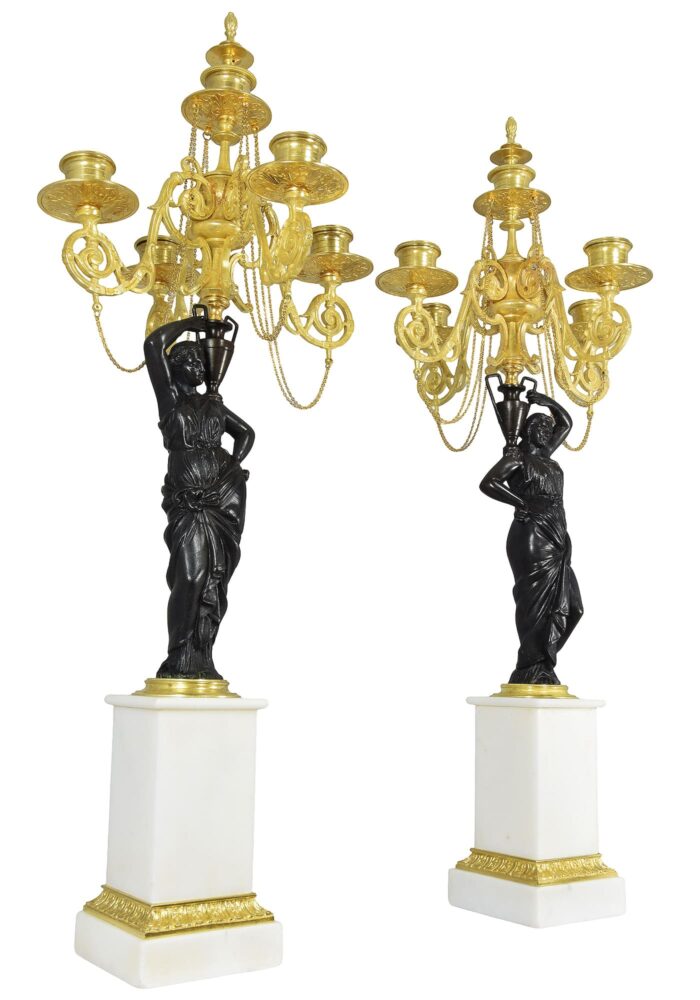 Candélabres aux Vestales Napoléon III