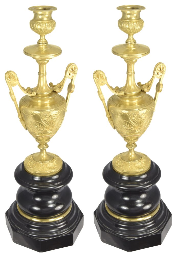 Paire de bougeoirs Néo-classique Epoque Napoléon III - Image 3