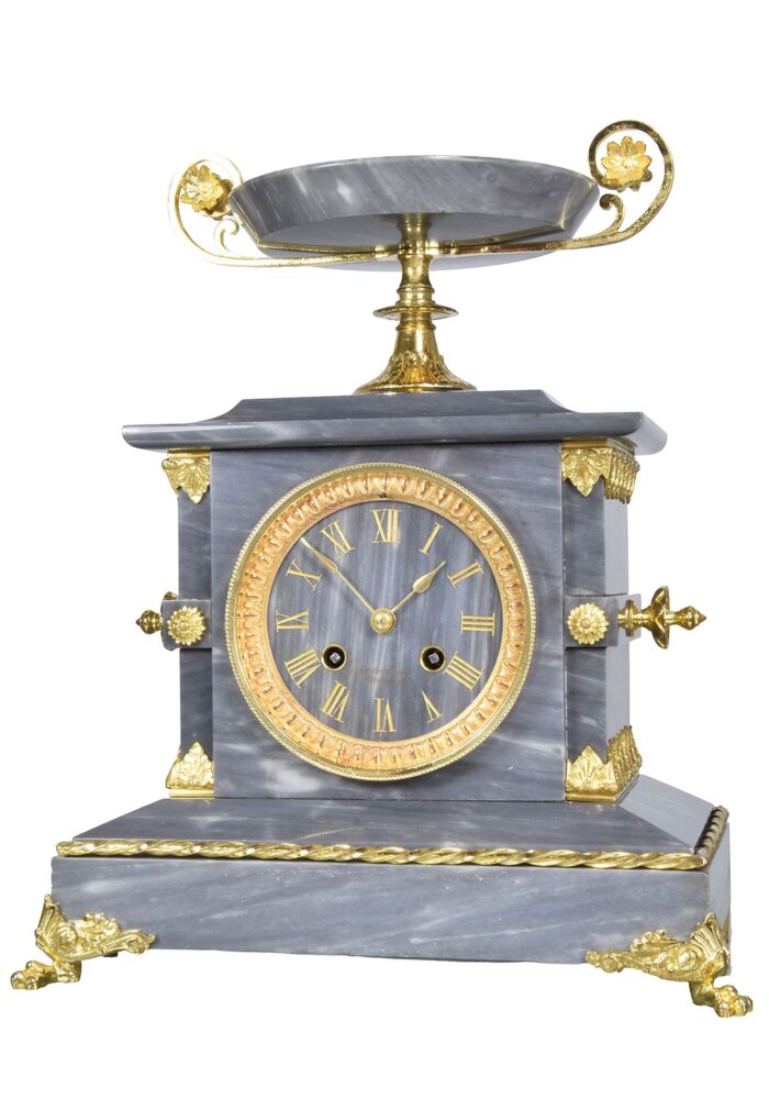 Pendule en marbre et bronze doré GAUTHIER FILS - Image 3