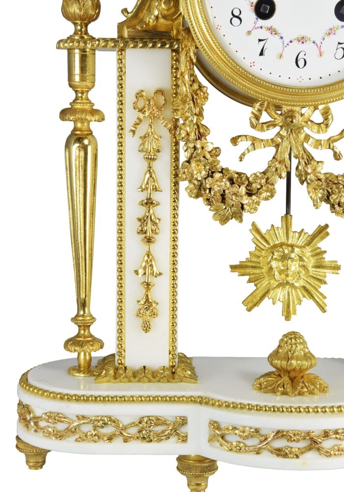 Pendule portique marbre de carrare et bronze doré Napoléon III - Image 3